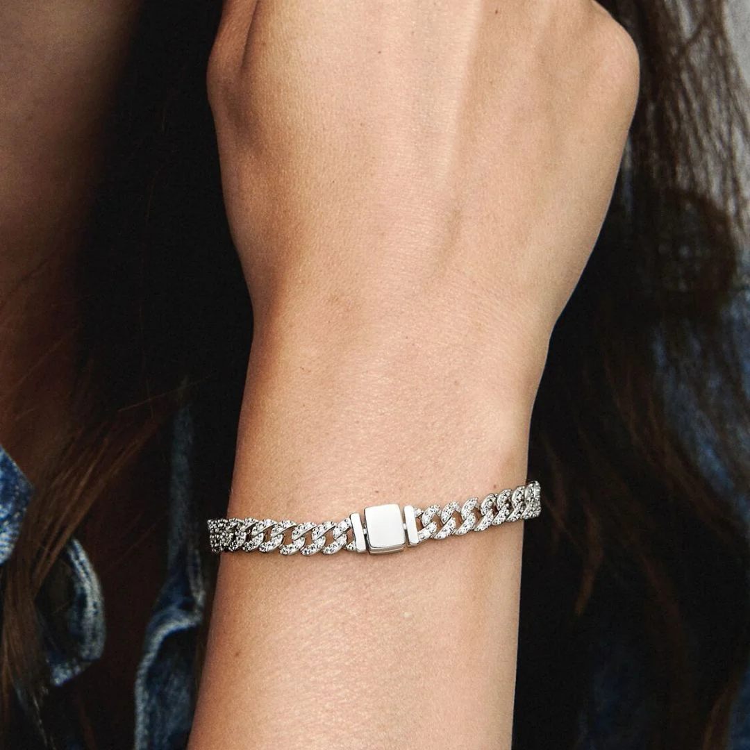 Moissanite Cuban Bracelet | White Gold 18k - Image 5
