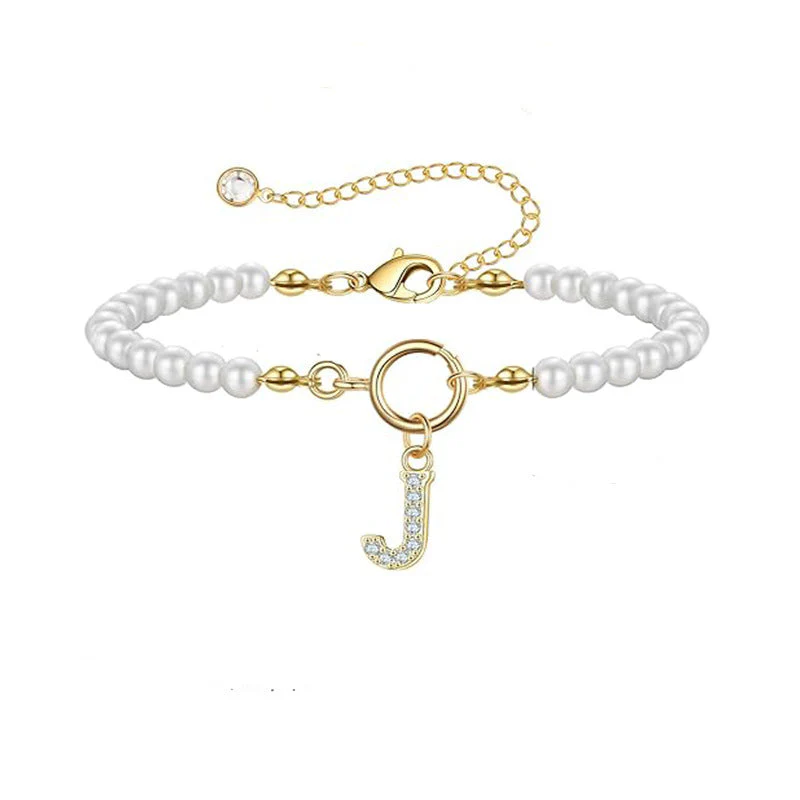 Pearl Letter Initial Bracelet